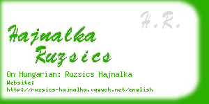 hajnalka ruzsics business card